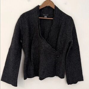 Deane & White Women's Black Wrap Sweater